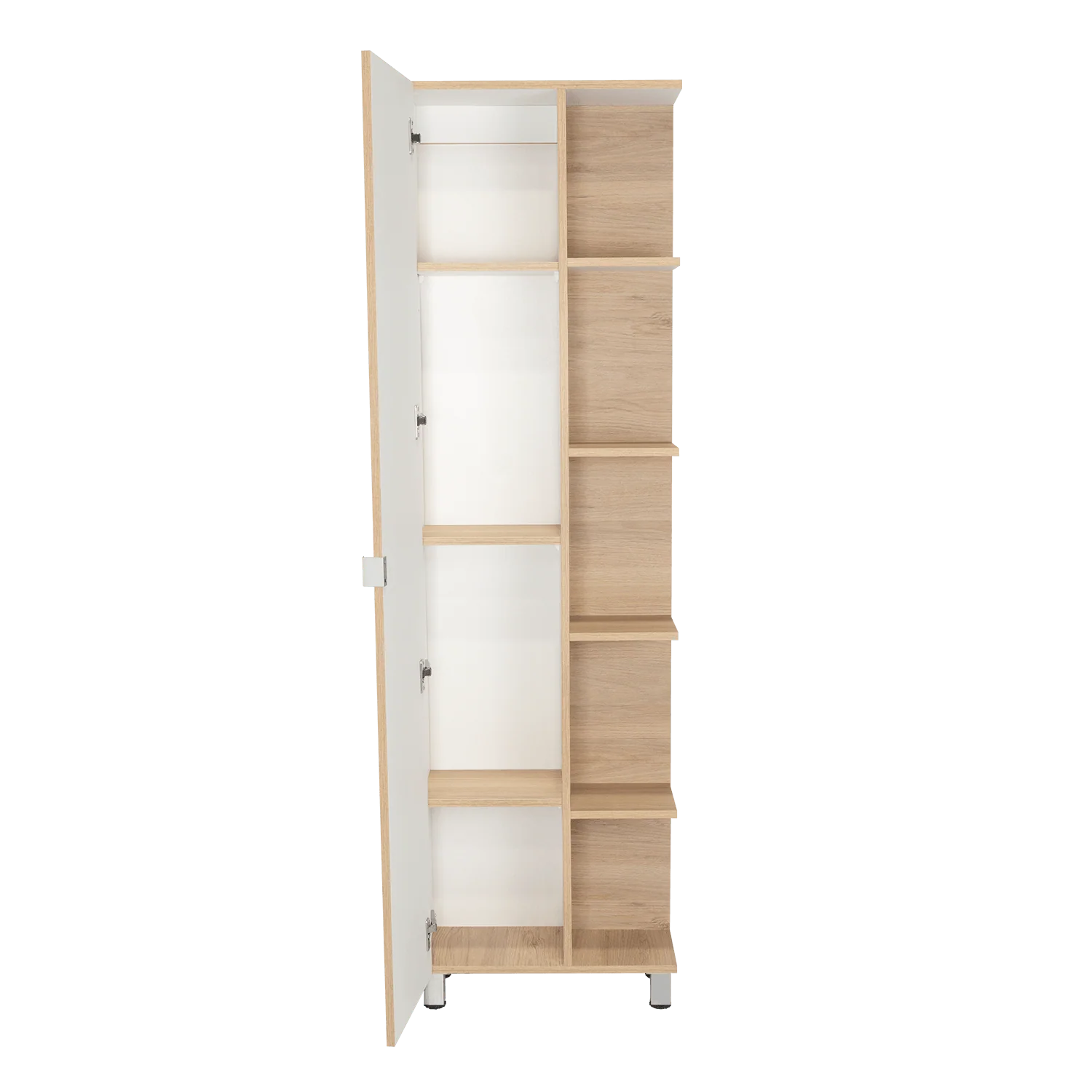 MUEBLE ESQUINERO AQUA, BEIGE Y BLANCO, CON VARIEDAD DE ENTREPAÑOS - Image 10