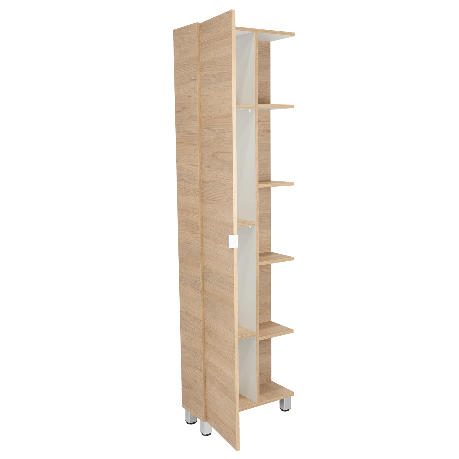 MUEBLE ESQUINERO AQUA, BEIGE Y BLANCO, CON VARIEDAD DE ENTREPAÑOS - Image 8