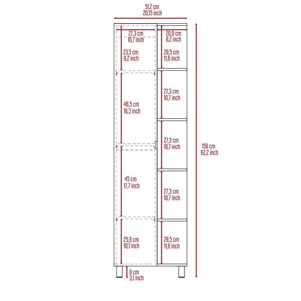 MUEBLE ESQUINERO ZENDAYA, GRIS, CON VARIEDAD DE ENTREPAÑOS ZF - Image 7