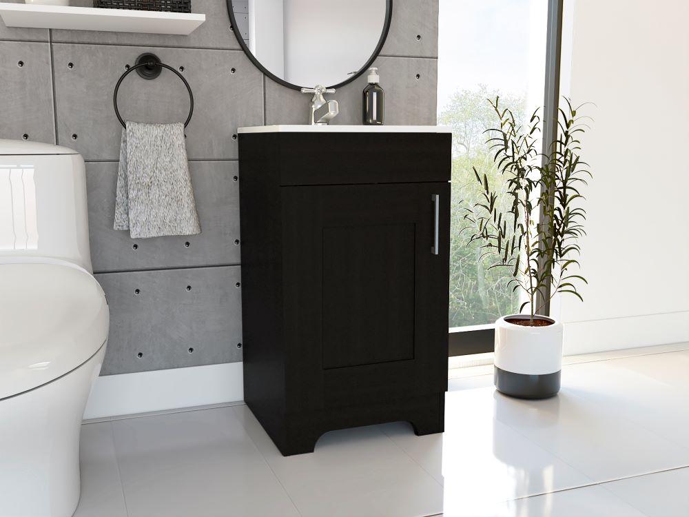 MUEBLE PARA LAVAMANOS APOLIS, WENGUE, CON UNA PUERTA BATIENTE - Image 4
