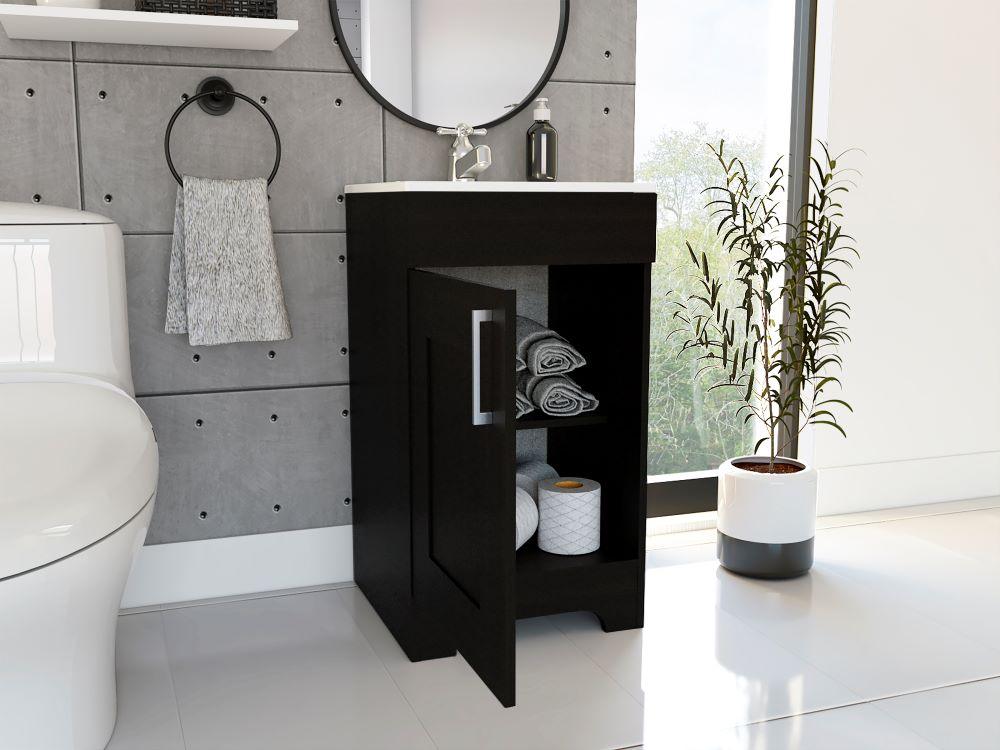 MUEBLE PARA LAVAMANOS APOLIS, WENGUE, CON UNA PUERTA BATIENTE - Image 5