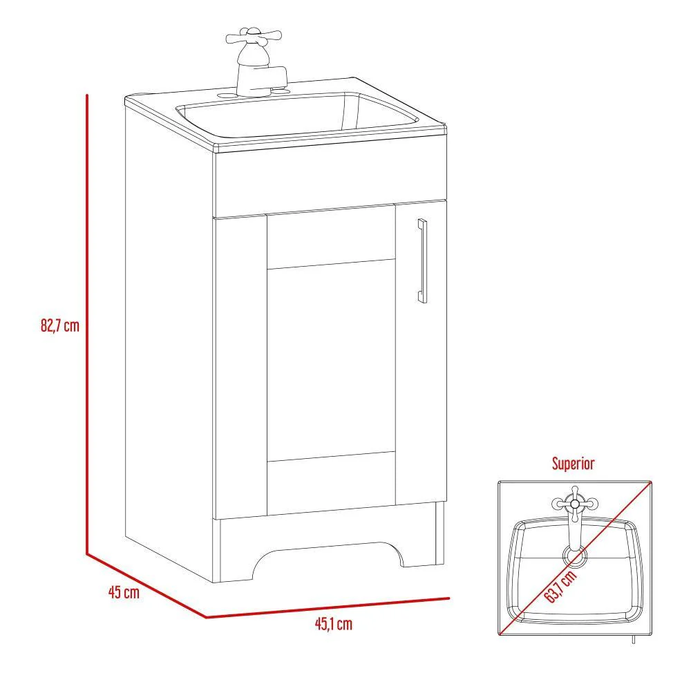 MUEBLE PARA LAVAMANOS APOLIS, WENGUE, CON UNA PUERTA BATIENTE - Image 8