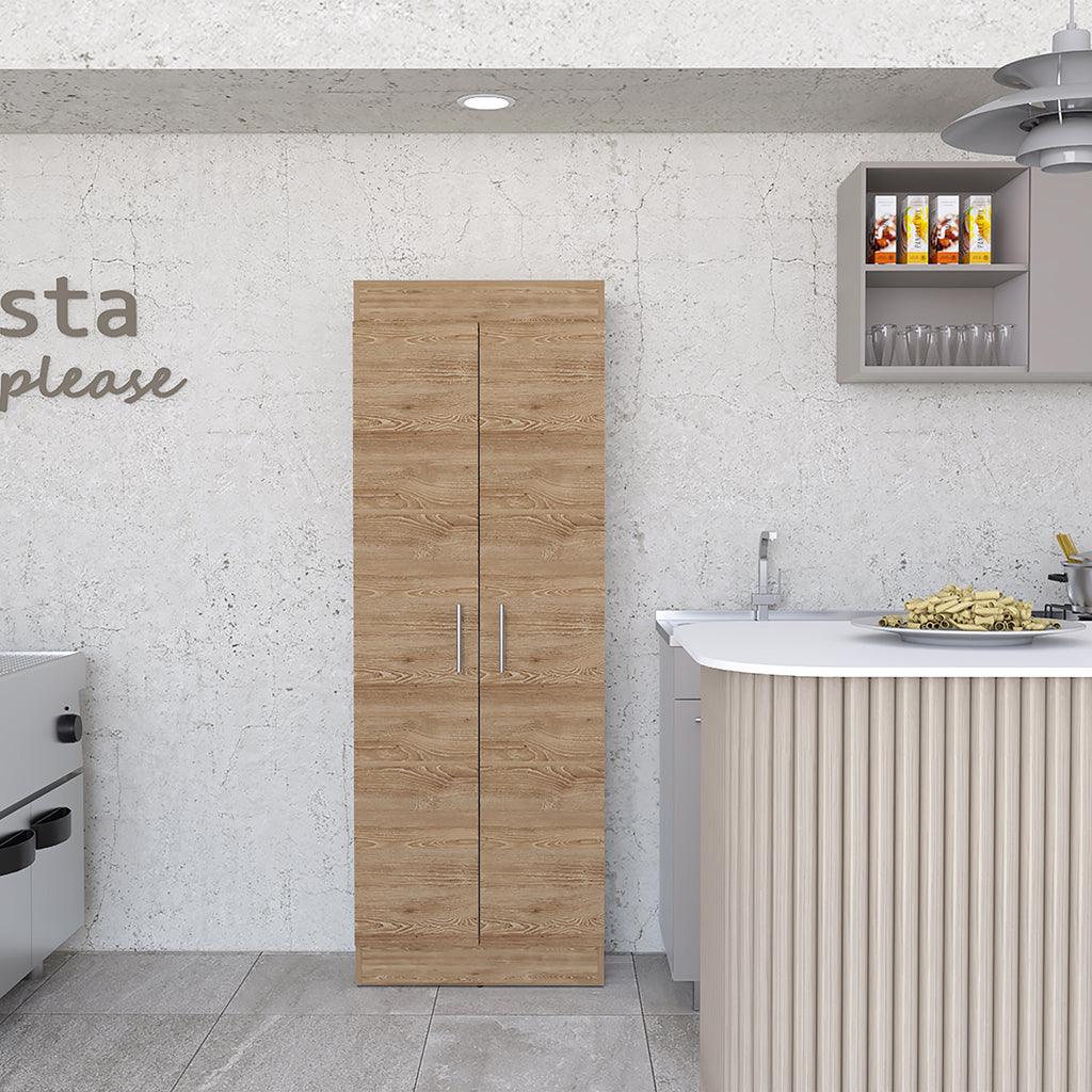 MUEBLE MULTIUSOS BARLOVENTO, MIEL, CUENTA CON CINCO ENTREPAÑOS Y DOS PUERTAS BATIENTES - Image 2