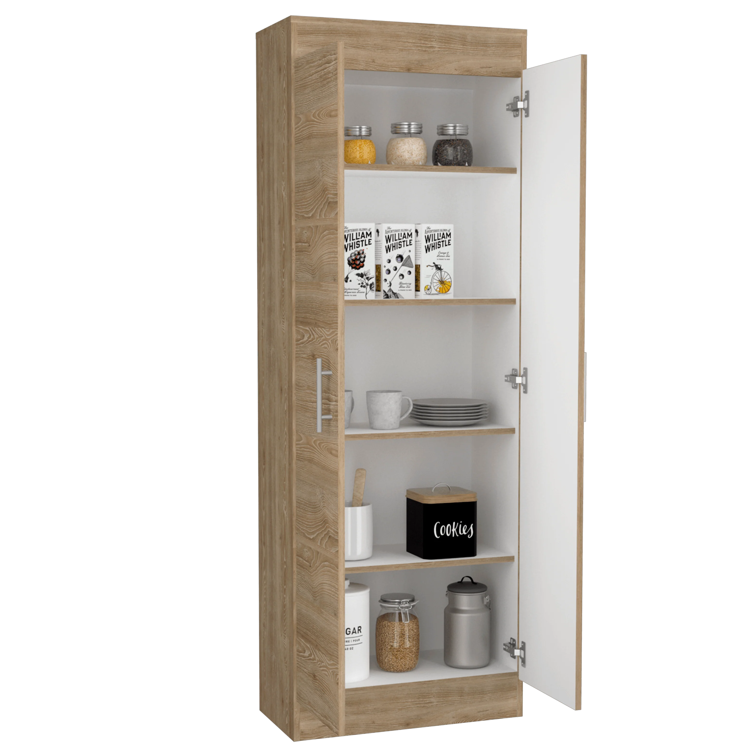 MUEBLE MULTIUSOS BARLOVENTO, MIEL, CUENTA CON CINCO ENTREPAÑOS Y DOS PUERTAS BATIENTES - Image 3