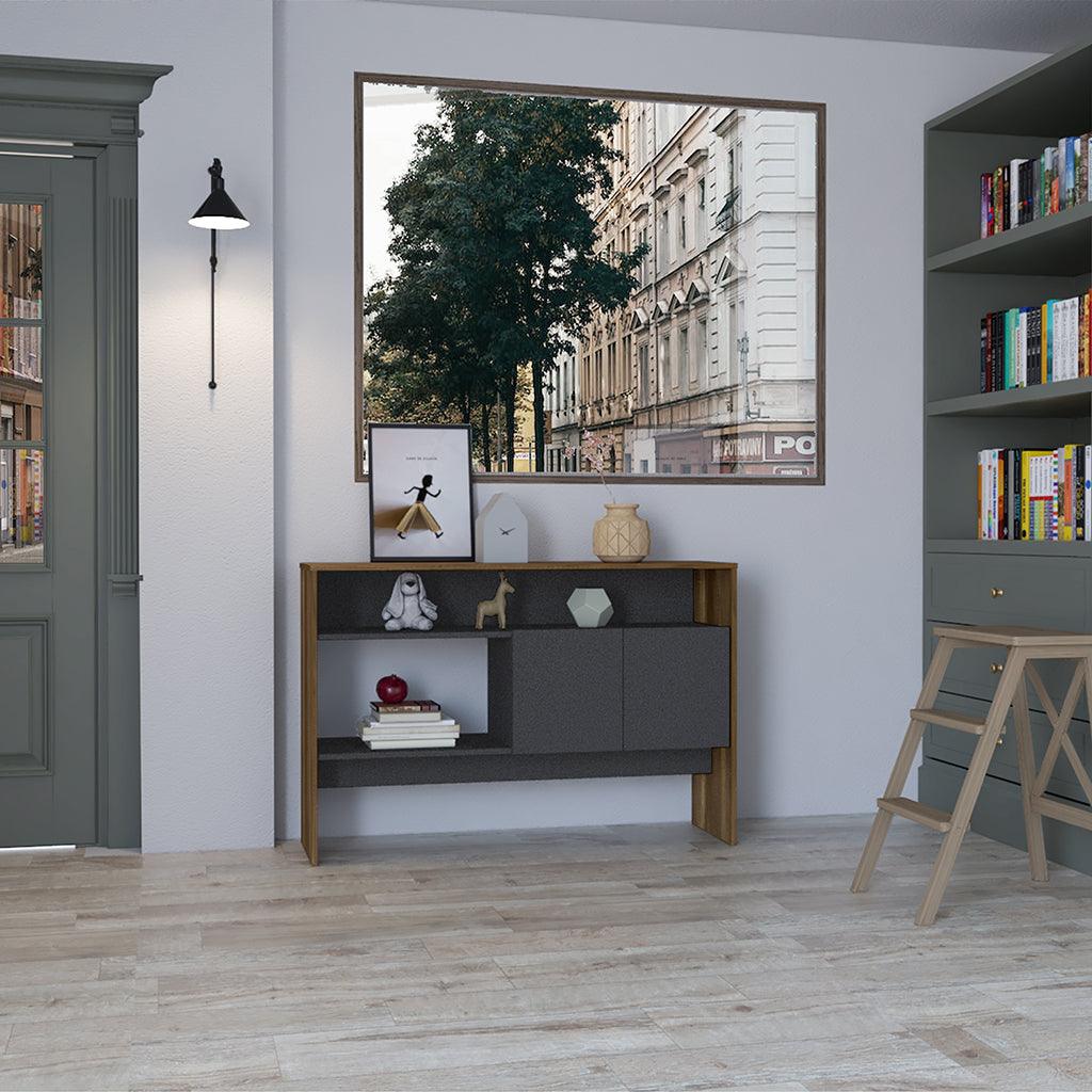 MUEBLE MULTIUSOS CLASIC, COBRE Y WENGUE, CON DOS PUERTAS Y DOS ENTREPAÑOS - Image 2