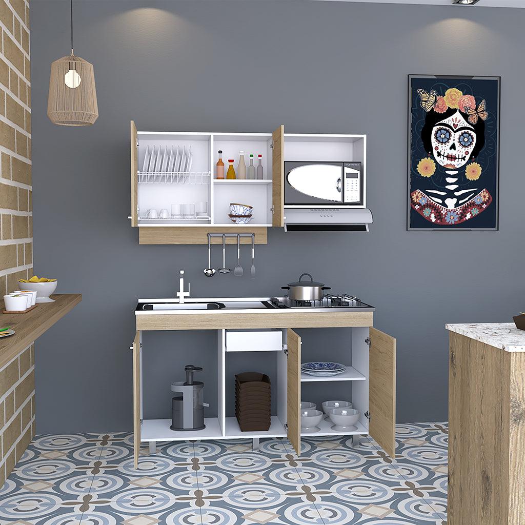 MUEBLE MULTIUSOS DENEB, BEIGE Y BLANCO NO INCLUYE MESÓN - Image 2