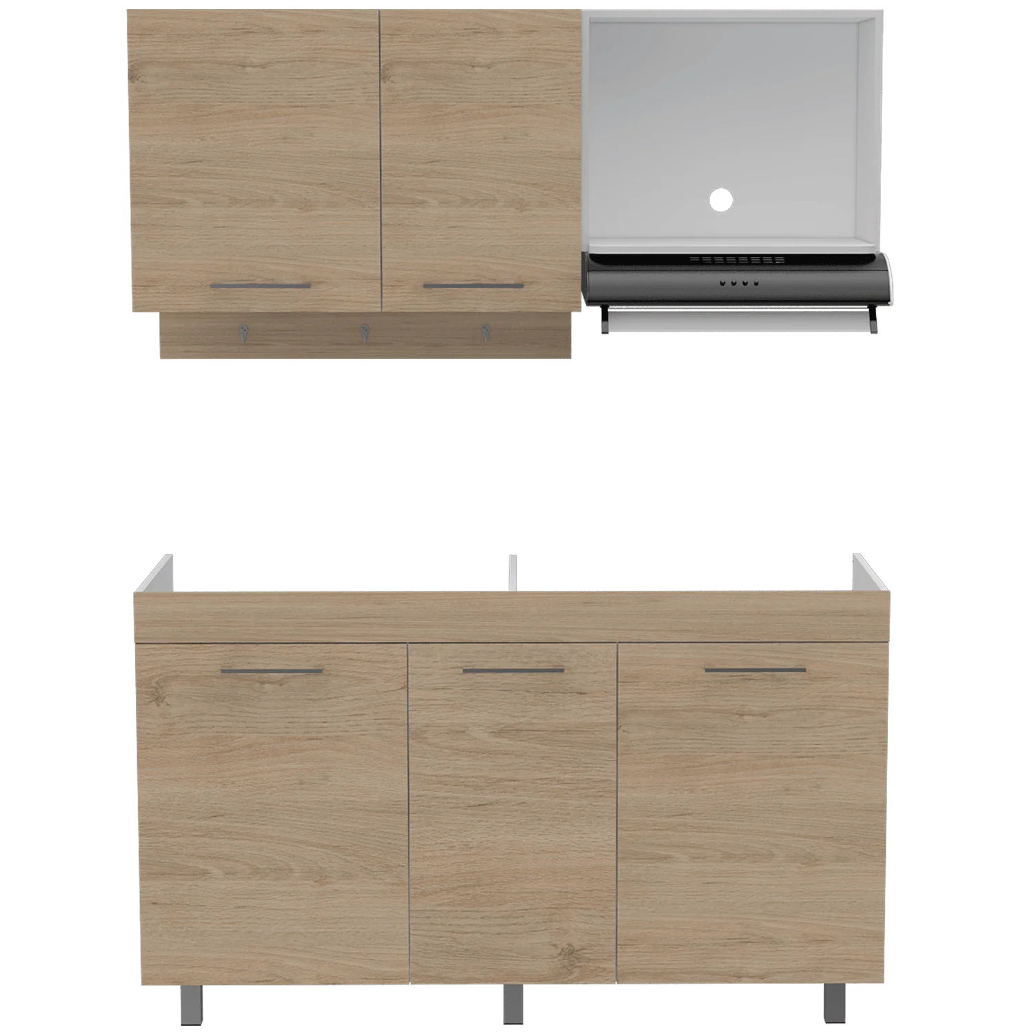 MUEBLE MULTIUSOS DENEB, BEIGE Y BLANCO NO INCLUYE MESÓN - Image 3