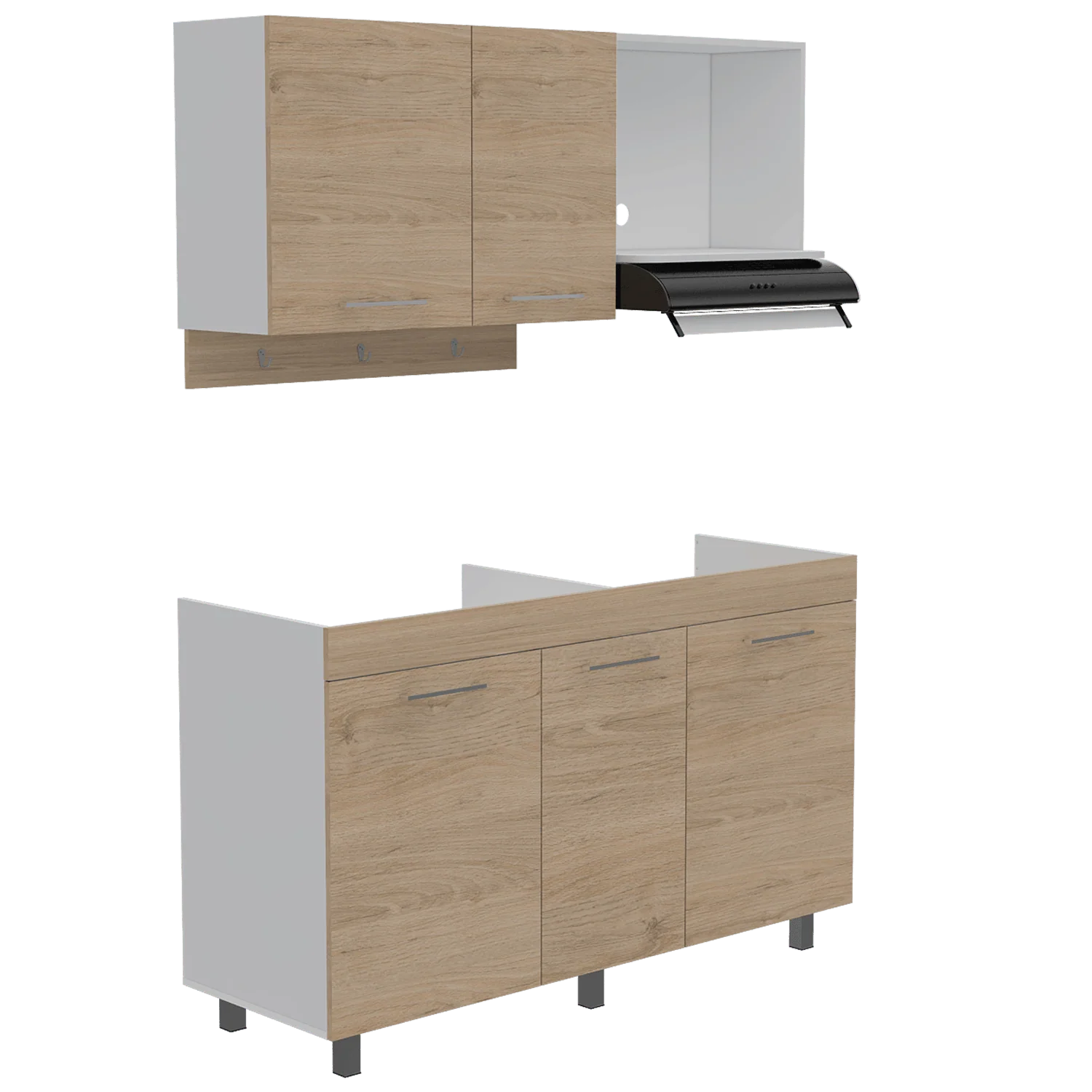 MUEBLE MULTIUSOS DENEB, BEIGE Y BLANCO NO INCLUYE MESÓN - Image 4