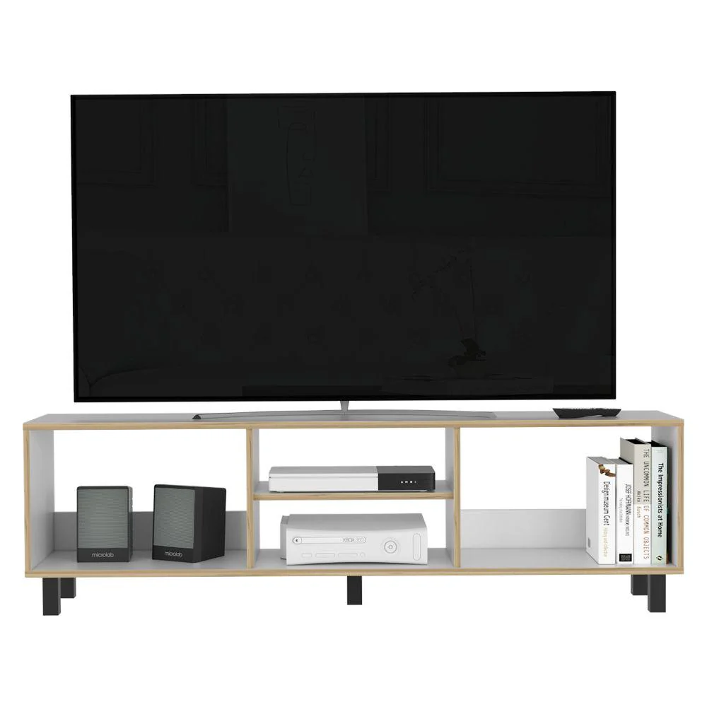 MUEBLE MULTIUSOS TUNEZ, BLANCO Y CAFÉ CLARO PARA TELEVISOR HASTA 70 PULGADAS - Image 4