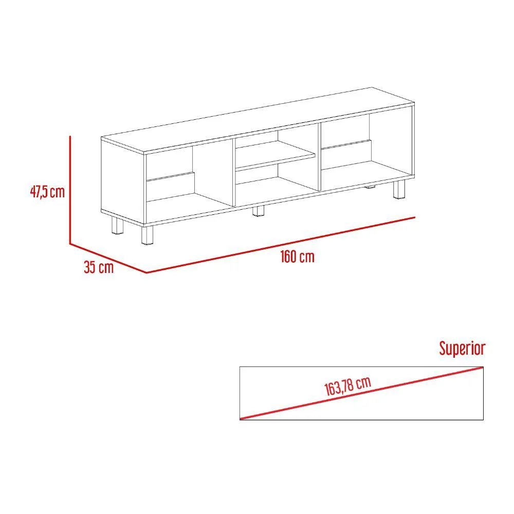 MUEBLE MULTIUSOS TUNEZ, WENGUE Y CAFÉ CLARO PARA TELEVISOR HASTA 70 PULGADAS - Image 7