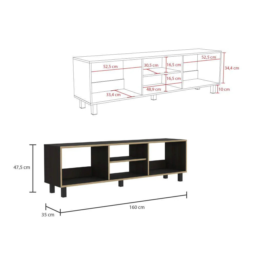 MUEBLE MULTIUSOS TUNEZ, WENGUE Y CAFÉ CLARO PARA TELEVISOR HASTA 70 PULGADAS - Image 9