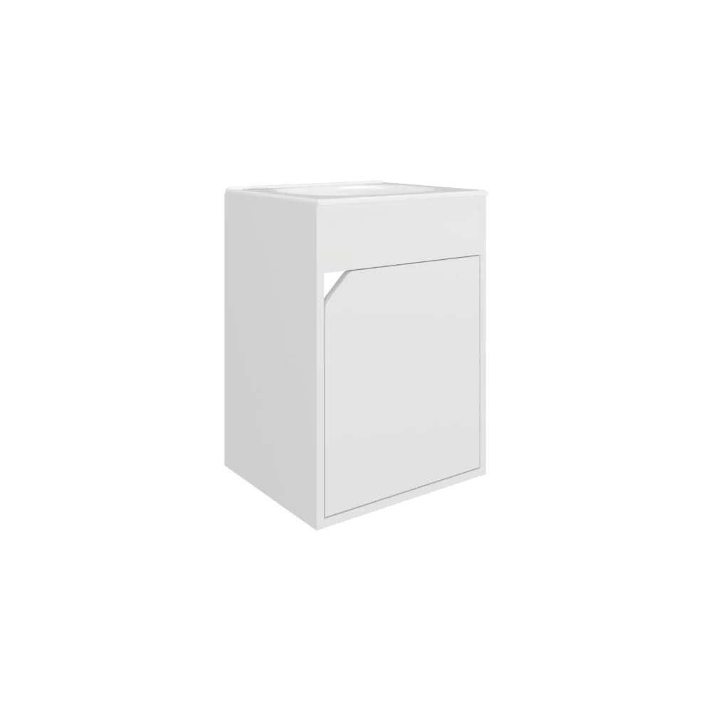 Mueble Para Lavamanos Flotante Betel, Blanco, Incluye Lavamanos Plastiglas Floresta 40 ZF - Image 5