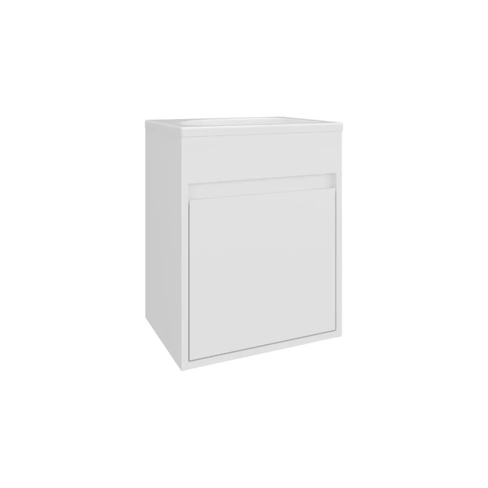 MUEBLE PARA LAVAMANOS FURMAN, BLANCO DUQUEZA, INCLUYE LAVAMANOS PLASTIGLAS FLORESTA 40 ZF - Image 5