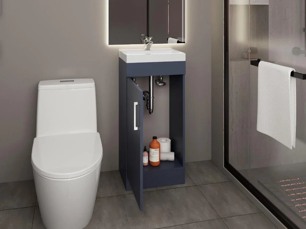 MUEBLE PARA LAVAMANOS OPORTO, KRONOS AZUL, CON UNA PUERTA ABATIBLE - Image 4