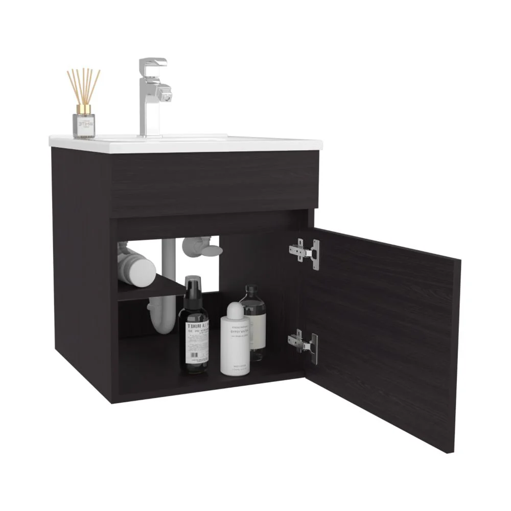MUEBLE PARA LAVAMANOS PRIMAX, WENGUE, CON ESPACIO PARA UBICAR OBJETOS DE ASEO ZF