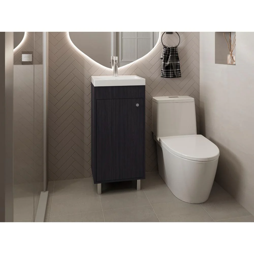 Mueble para Lavamanos Rivera, Wengue, con patas en acero y con gran espació para colocar objetos ZF - Image 3