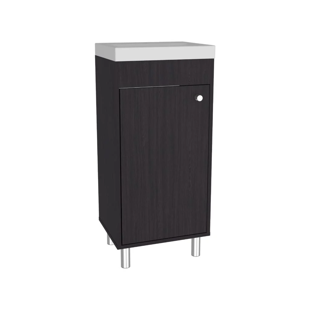 Mueble para Lavamanos Rivera, Wengue, con patas en acero y con gran espació para colocar objetos ZF - Image 5