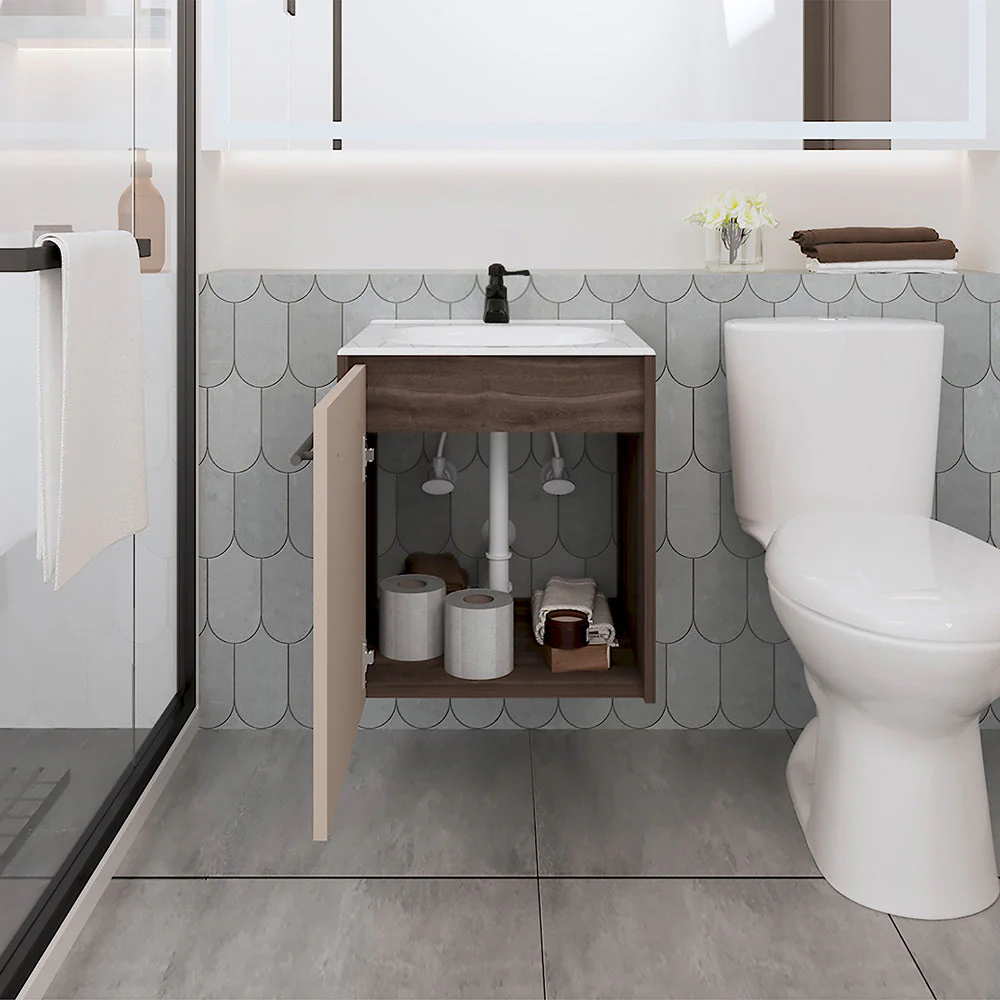 MUEBLE PARA LAVAMANOS VULCAN, MILAN Y CAPRI, INCLUYE LAVAMANOS CORONA EN PORCELANA SANITARIA - Image 2