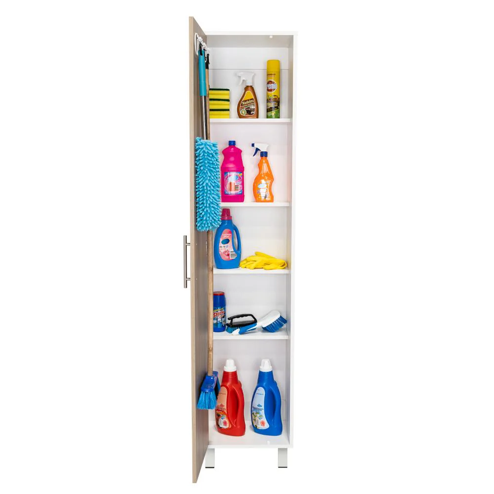 MUEBLE DE ASEO JALISCO, BLANCO, CON CUATRO ENTREPAÑOS Y AMPLIO ESPACIO DE ALMACENAMIENTO - Image 2