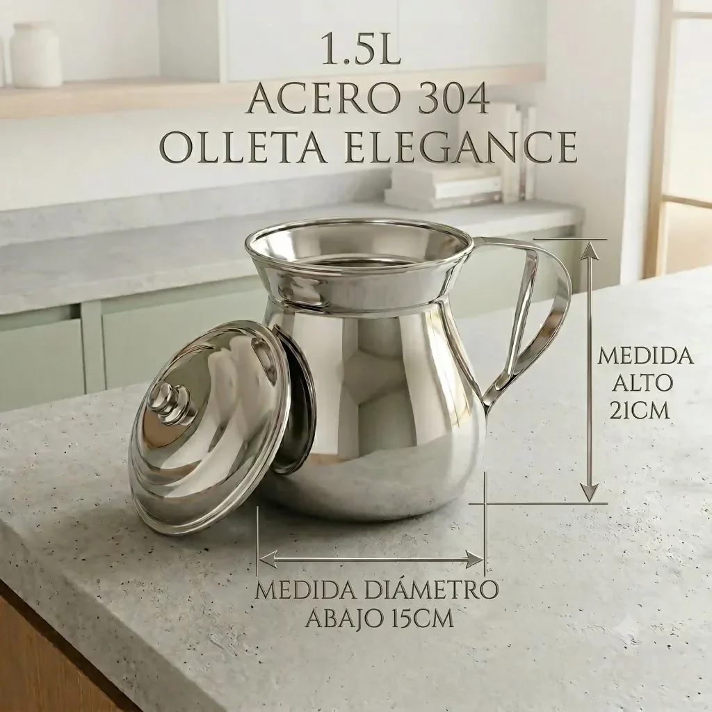 OLLETA JARRA CHOCOLATERA ACERO QUIRÚRGICO T304 ELEGANCE 1.5L - Image 4