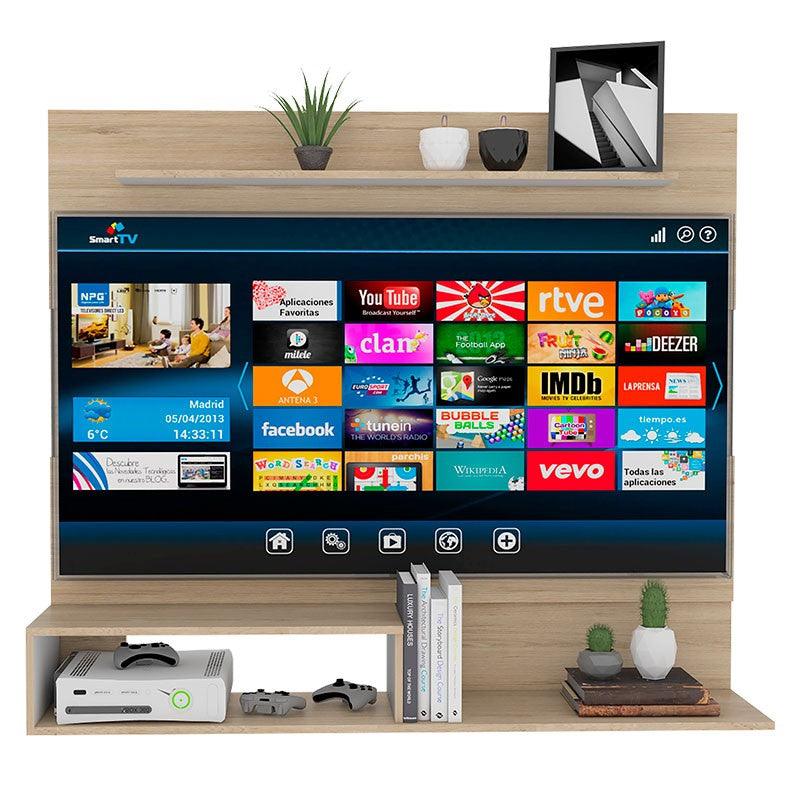 PANEL DE TV ASCHER, BEIGE Y BLANCO, CON ESPACIO PARA TELEVISOR DE HASTA 55 PULGADAS - Image 4