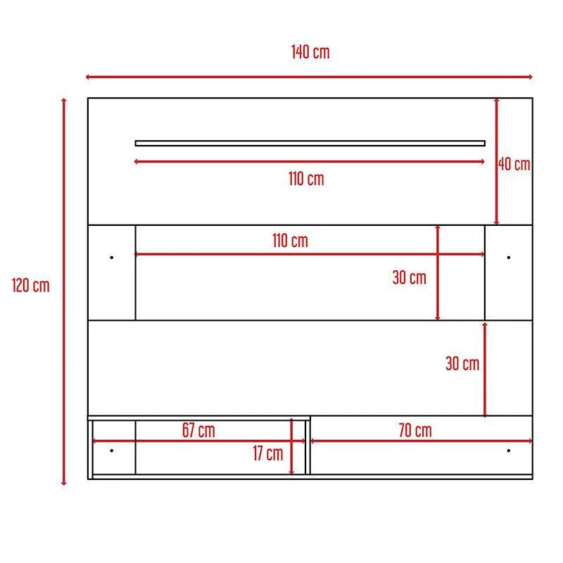 PANEL DE TV ASCHER, BEIGE Y BLANCO, CON ESPACIO PARA TELEVISOR DE HASTA 55 PULGADAS - Image 8