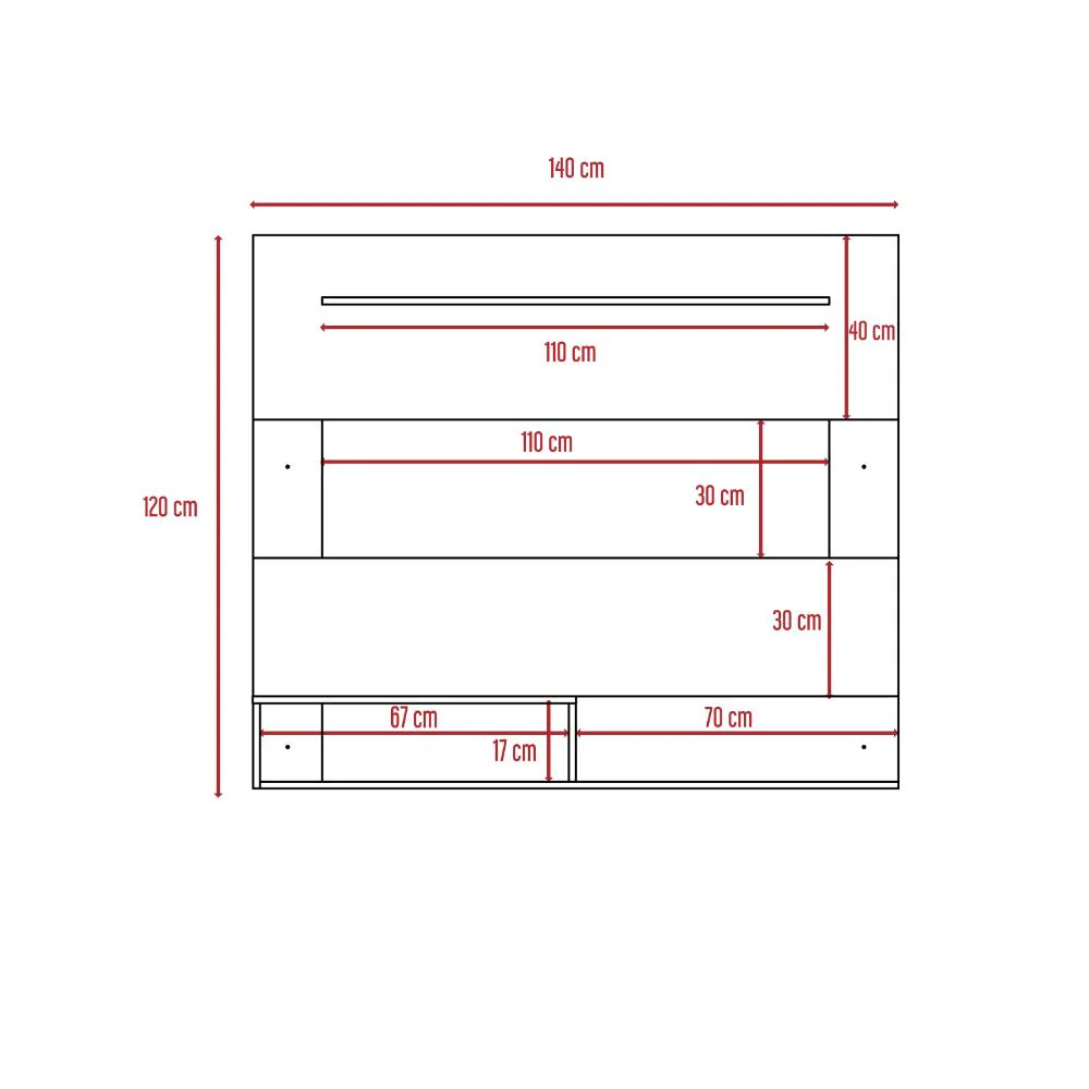 PANEL DE TV ASCHER, BLANCO, CON ESPACIO PARA TELEVISOR DE HASTA 55 PULGADAS - Image 11