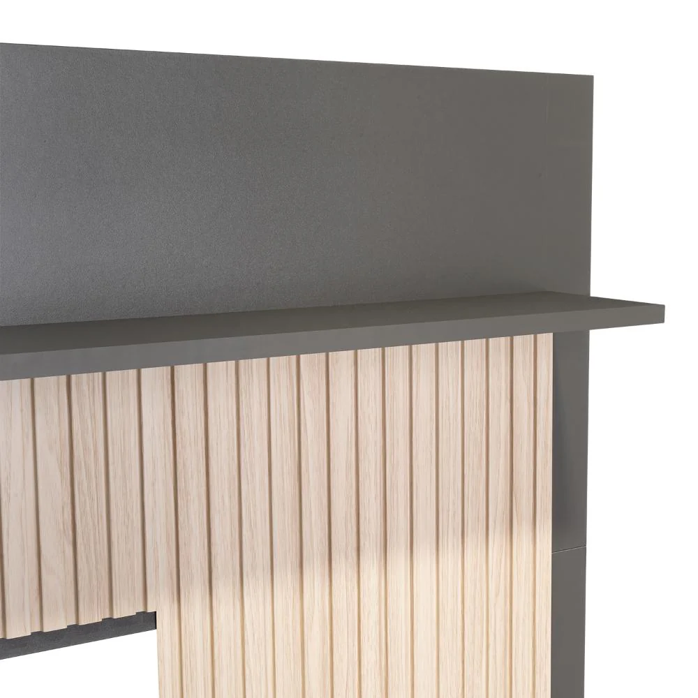 PANEL DE TV HOBER, PLATA OSCURO Y BARDOLINO, CON ESPACIO PARA TELEVISOR DESDE 55" HASTA 70" - Image 17