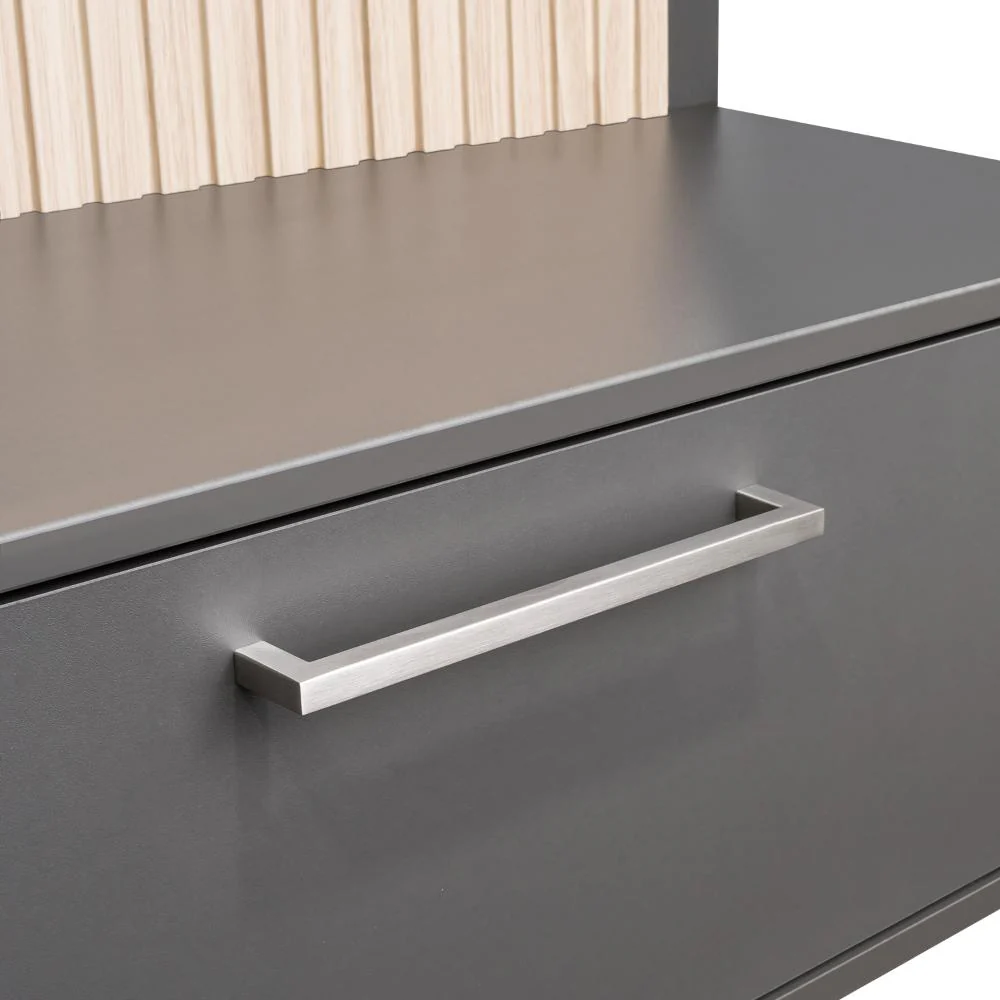 PANEL DE TV HOBER, PLATA OSCURO Y BARDOLINO, CON ESPACIO PARA TELEVISOR DESDE 55" HASTA 70" - Image 18