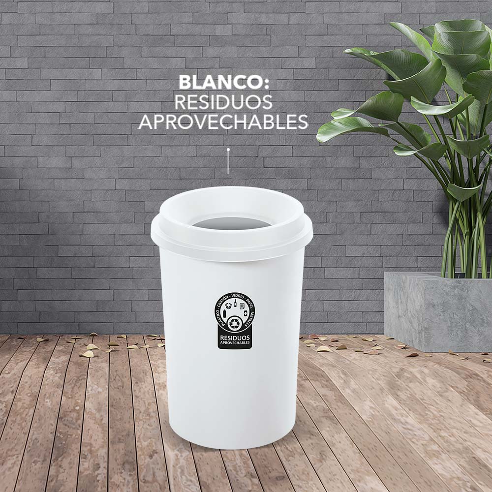 Papelera Evo 50 Litros Manejo Residuos Blanco - Image 2