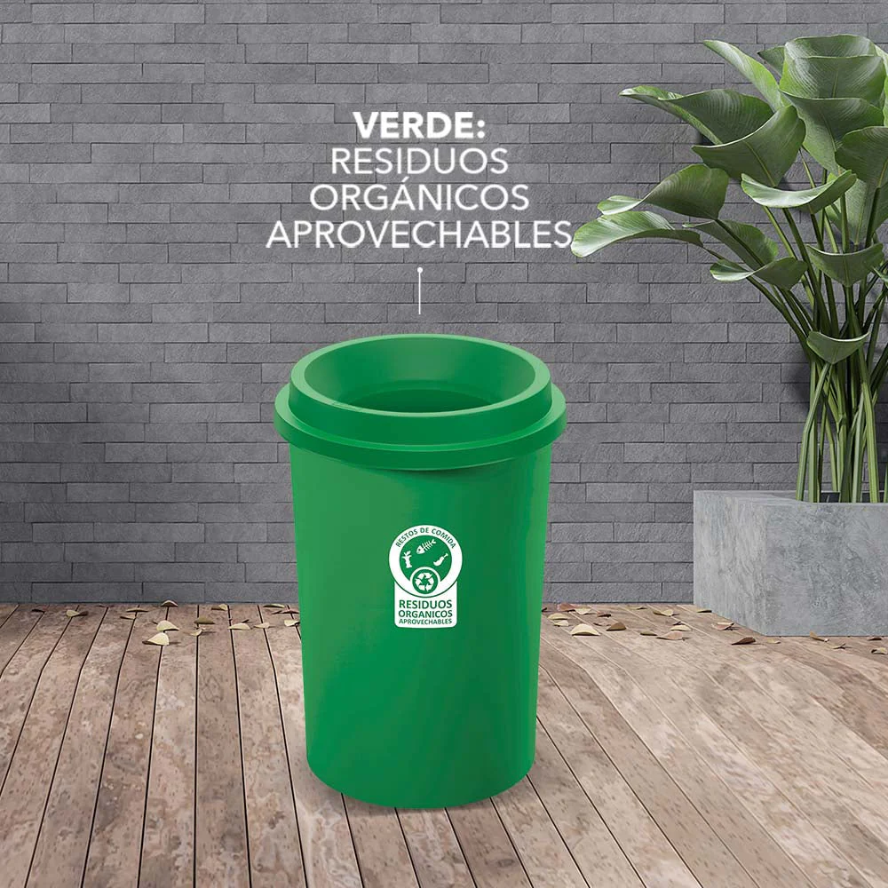 Papelera Evo 50 Litros Manejo Residuos Verde - Image 2