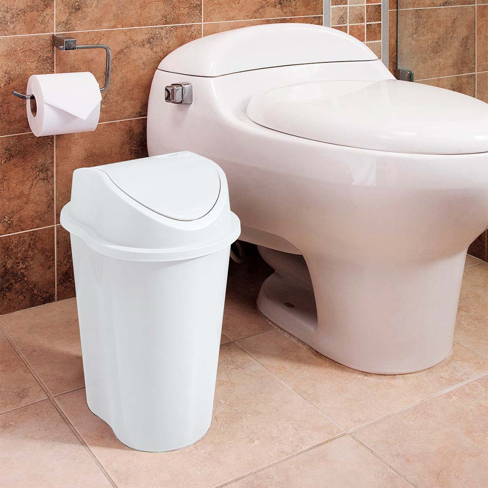 Papelera Style Tapa Vaiven 10 Litros Blanco - Image 2
