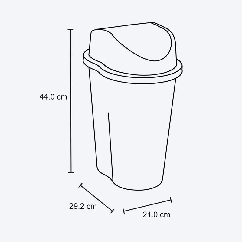 Papelera Style Tapa Vaiven 10 Litros Blanco vm - Image 3