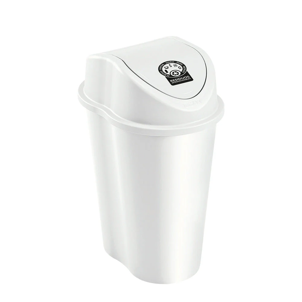 Papelera Style Tapa Vaiven 25 Litros Blanco