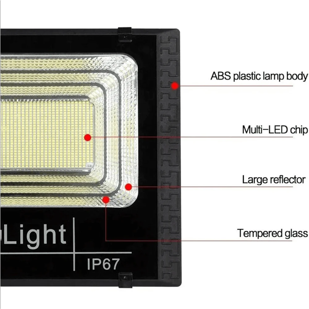 REFLECTOR SOLAR 1200W CONTROL REMOTO SENSOR DE OSCURIDAD JORTAN - Image 4