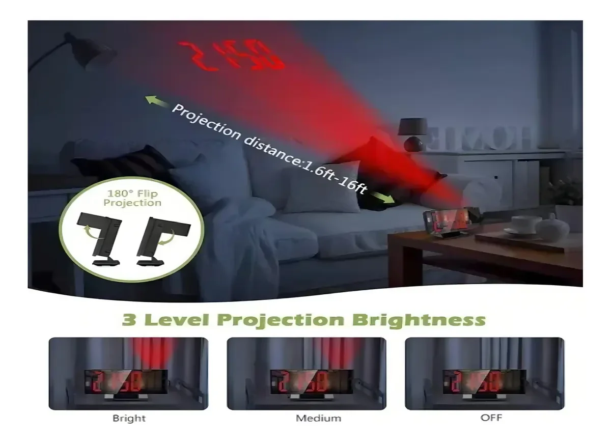RELOJ DESPERTADOR DIGITAL CON PROYECTOR ⏰✨ - Image 2