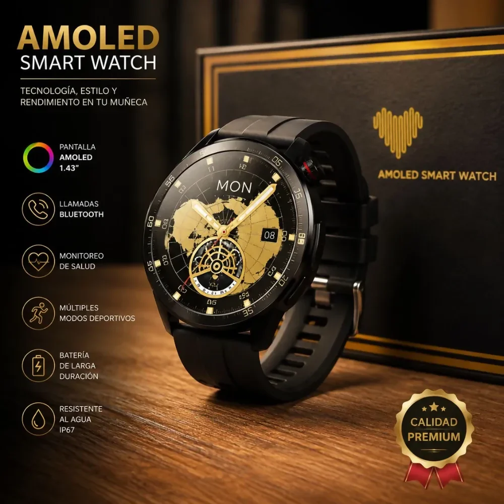 RELOJ INTELIGENTE SMARTWATCH PREMIUM DOBLE PULSO CUERO H18 - Image 5