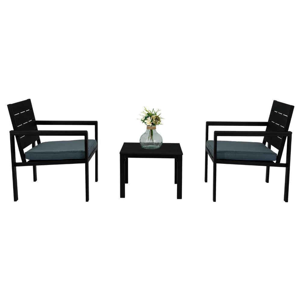 SALA DE EXTERIOR TURÍN , NEGRO Y GRIS, INCLUYE DOS SILLAS - Image 4