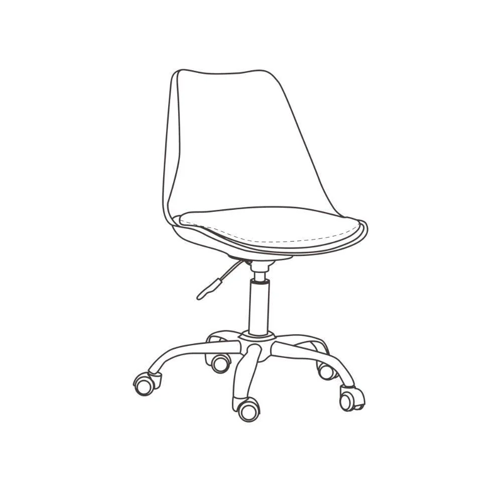 SILLA DE ESCRITORIO JETIX, NEGRO, GIRATORIA Y ACOLCHADA CON BASE METÁLICA - Image 5