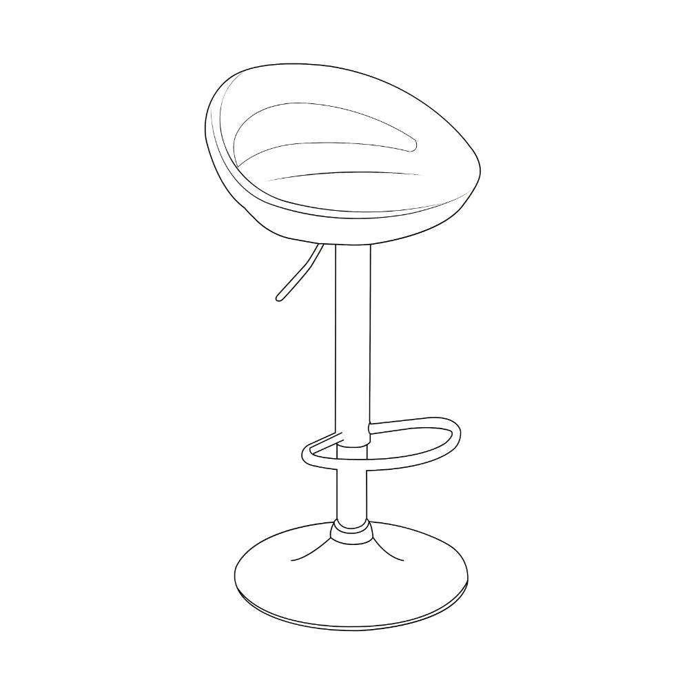 SILLA BAR TURÓN, BLANCO,  BASE METAL CROMADO - Image 8