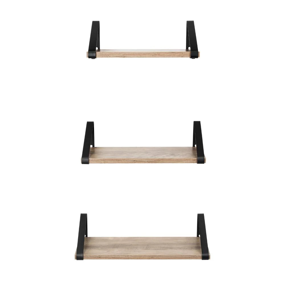 SET DE 3 REPISAS SHELF, MARRÓN RUSTICO