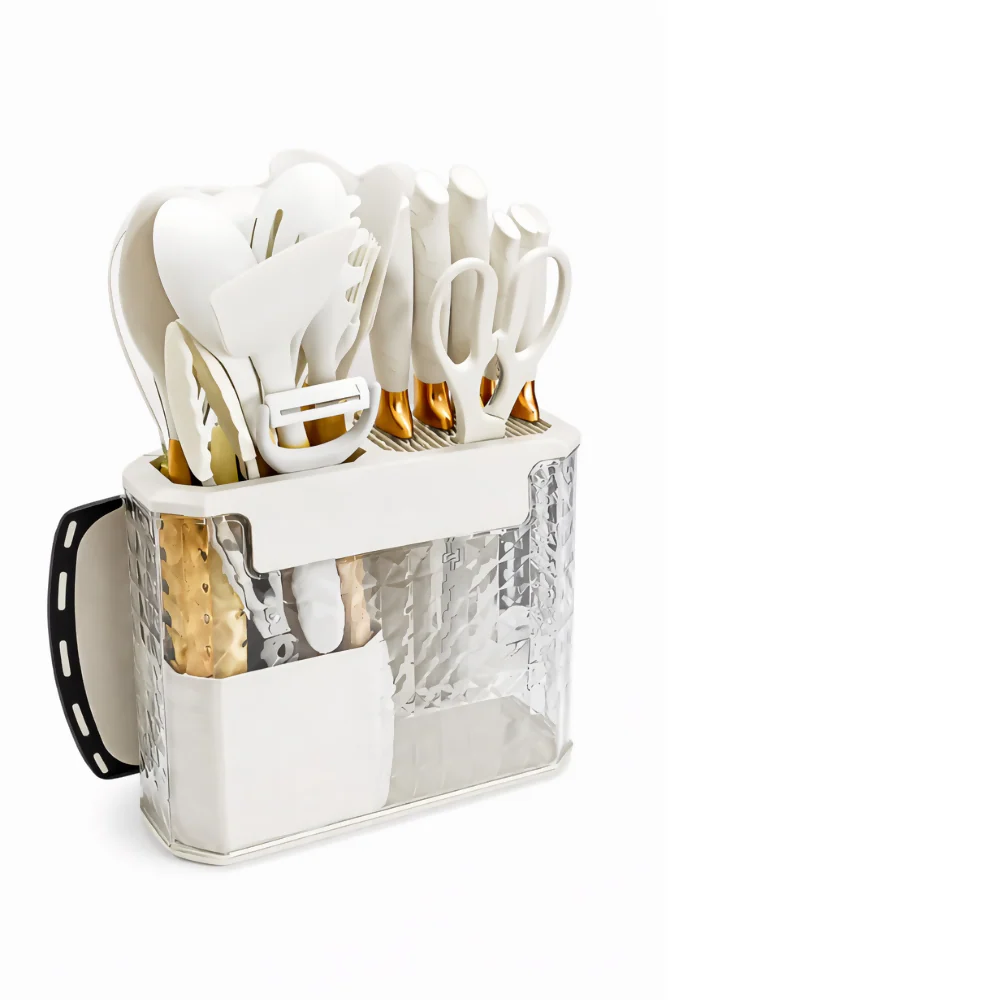 SET DE UTENSILIOS DE COCINA EN SILICONA X16 PIEZAS CON BASE DE ACRÍLICO - Image 3