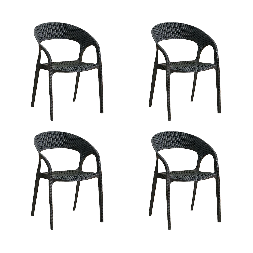 Silla Axel, Negro, Con Espaldar, reposa brazos y con textura trenzada X4 - Image 2