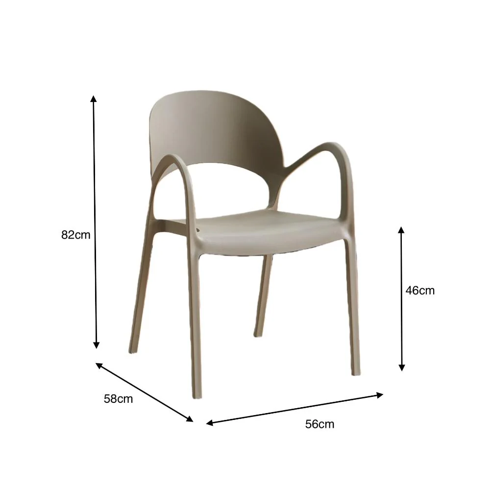 Silla Bremen, Taupe, Con espaldar, reposa brazos y diseño minimalista - Image 12