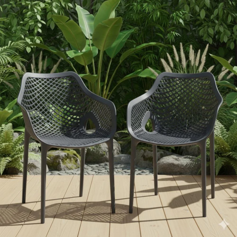 Silla con Brazos Miame, Gris Oscuro, con espaldar y diseño moderno - Image 2