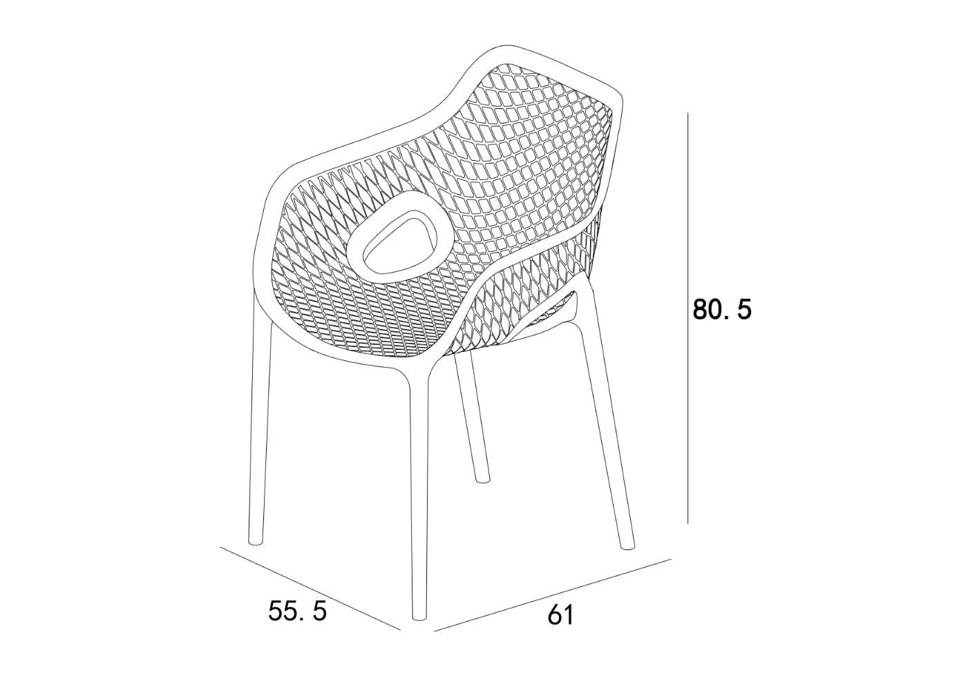 Silla con Brazos Miame, Gris Oscuro, con espaldar y diseño moderno - Image 7