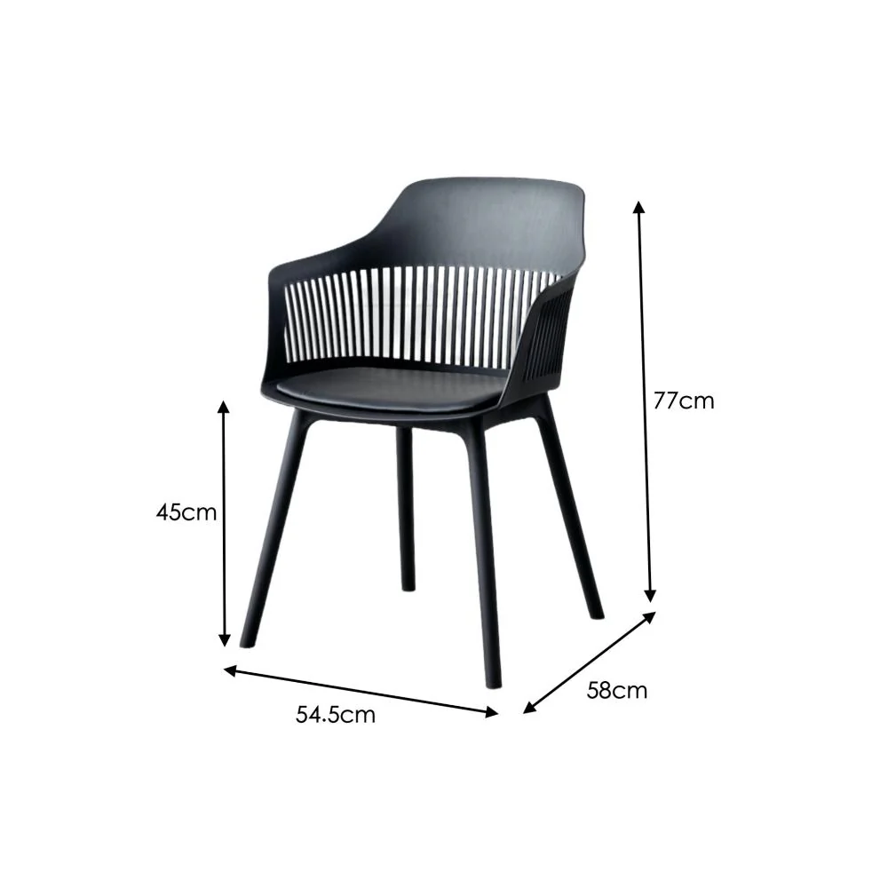 SILLA CON COJIN MAX, COLOR NEGRO, CON ESPALDAR Y COJÍN X4 - Image 12