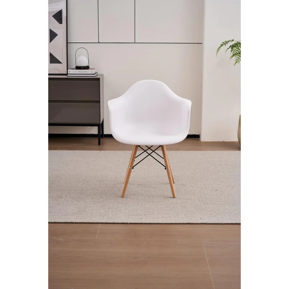 SILLA DELIA, COLOR BLANCO, CON ESPALDAR Y PATAS EN MADERA - Image 2