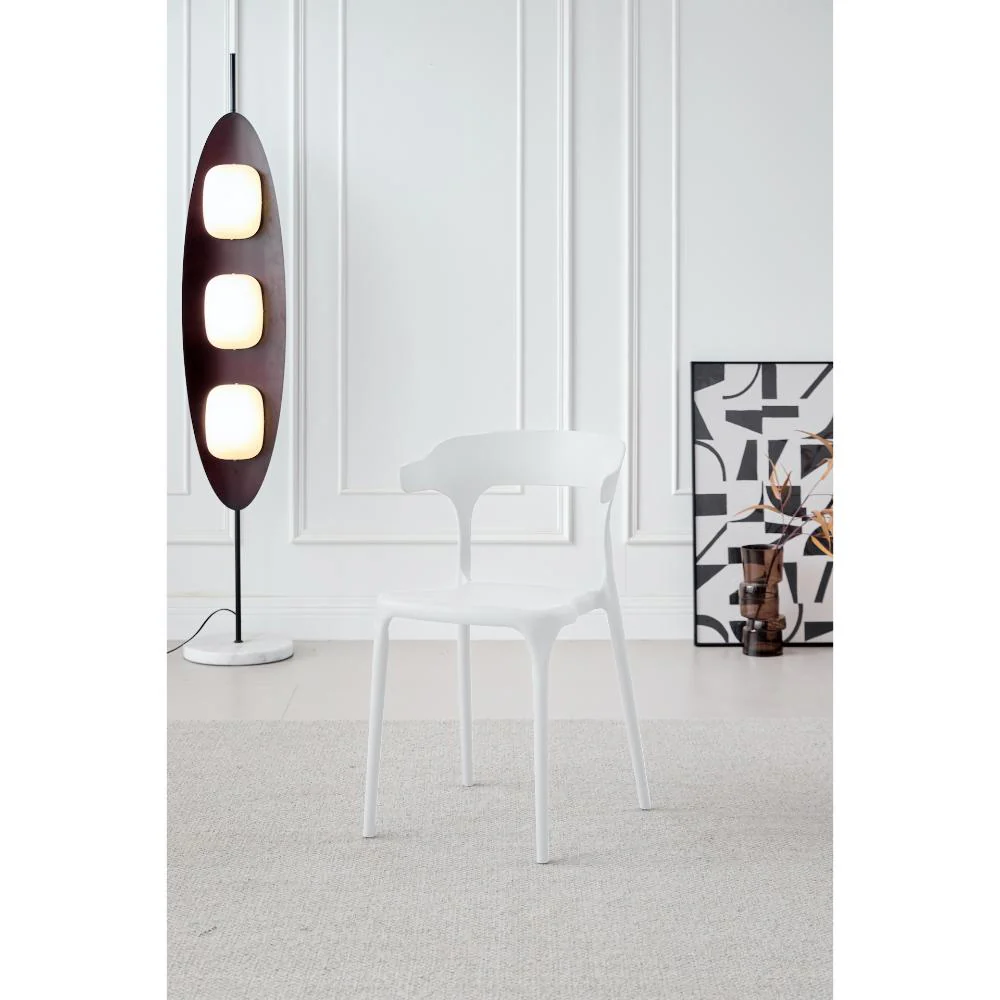 SILLA ELENA, COLOR BLANCO, CON ESPALDAR Y DISEÑO MODERNO X4 - Image 7
