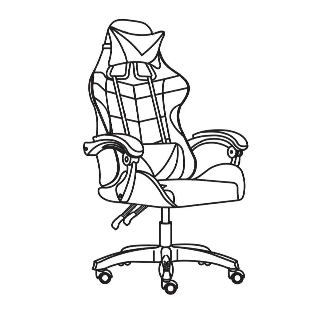 SILLA GAMER YEKSON, NEGRO Y GRIS, CON CÓMODO ESPALDAR Y RODACHINES - Image 5
